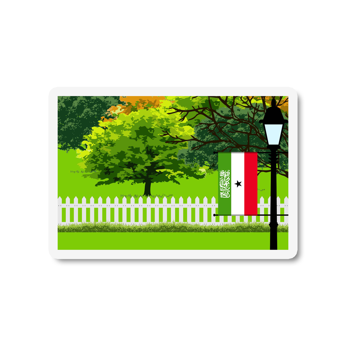 Somaliland Trees and Street Lamp Sticker